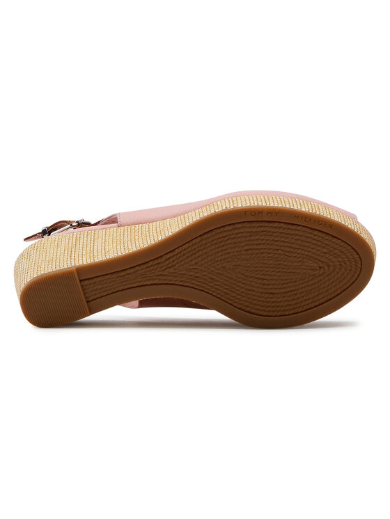 Tommy Hilfiger Εσπαντρίγιες Tommy Hilfiger Iconic Elba Sling Back Wedge FW0FW04788 Ροζ