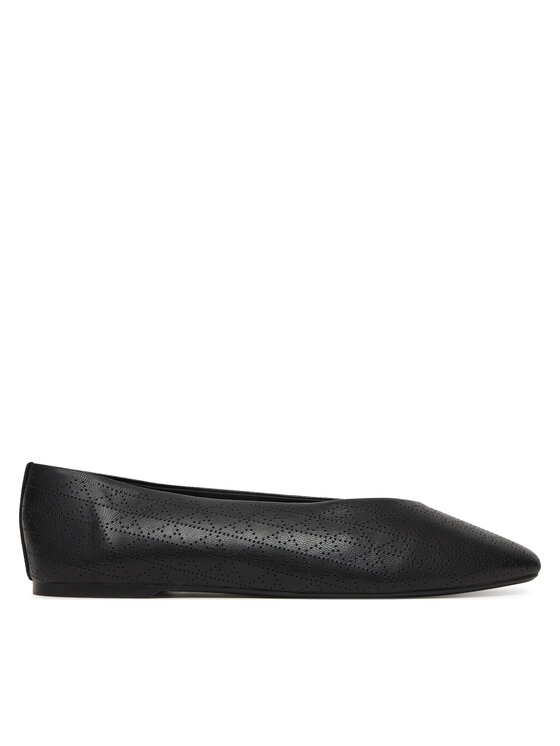 Calvin Klein Baleríny Calvin Klein Square Ballerina Aop Lth HW0HW02936 Čierna
