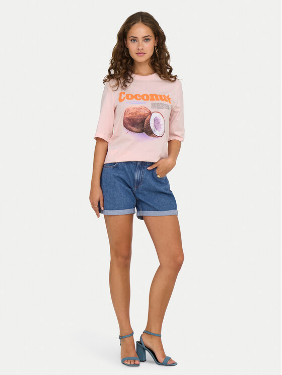 ONLY ONLY Футболка Phoebe 15351369 Рожевий Regular Fit