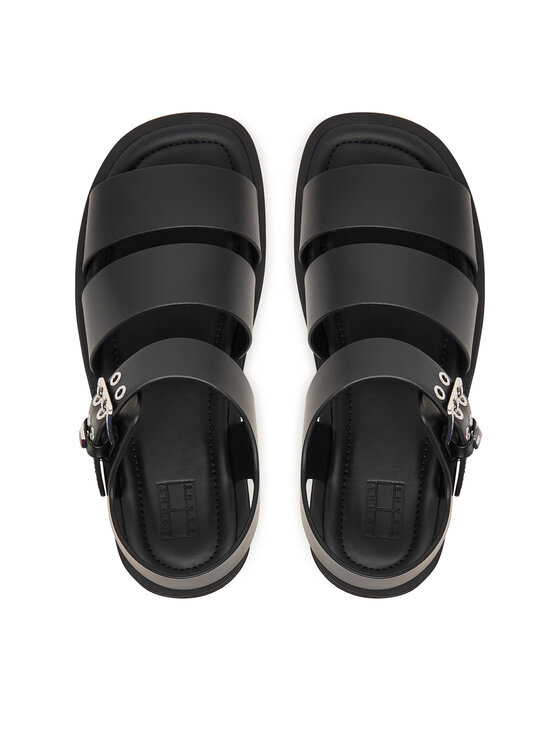 Tommy Jeans Sandales Tommy Jeans Tjw Straps Leather Max Sandal EN0EN02944 Melns