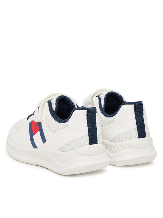 Tommy Hilfiger Sneakersy Tommy Hilfiger Flag Low Cut Lace-Up/Velcro T1X9-34369-1843 M Biela