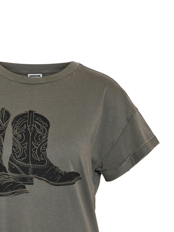 Noisy May Noisy May T-shirt 27030135 Grigio Regular Fit