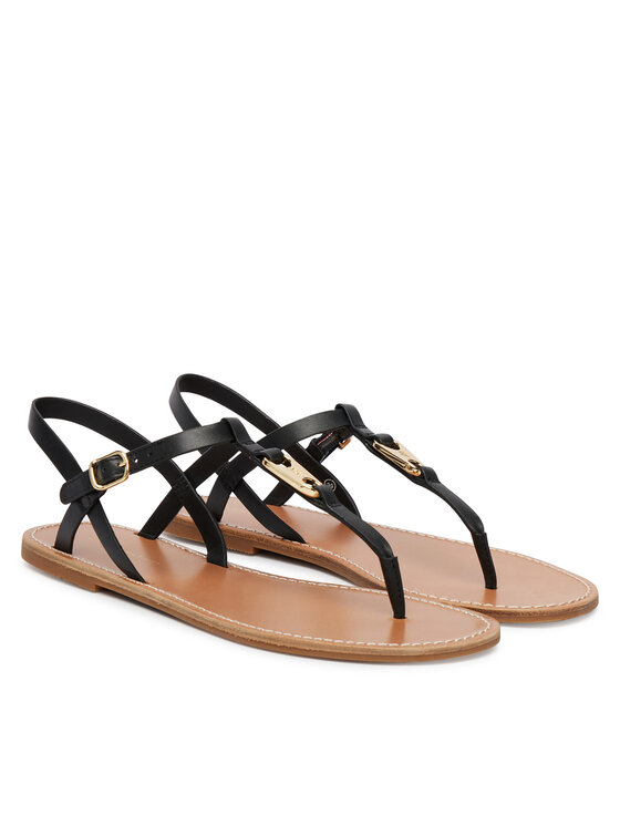 Tommy Hilfiger Сандали Tommy Hilfiger Leather Thong Sandal FW0FW09127 Черен