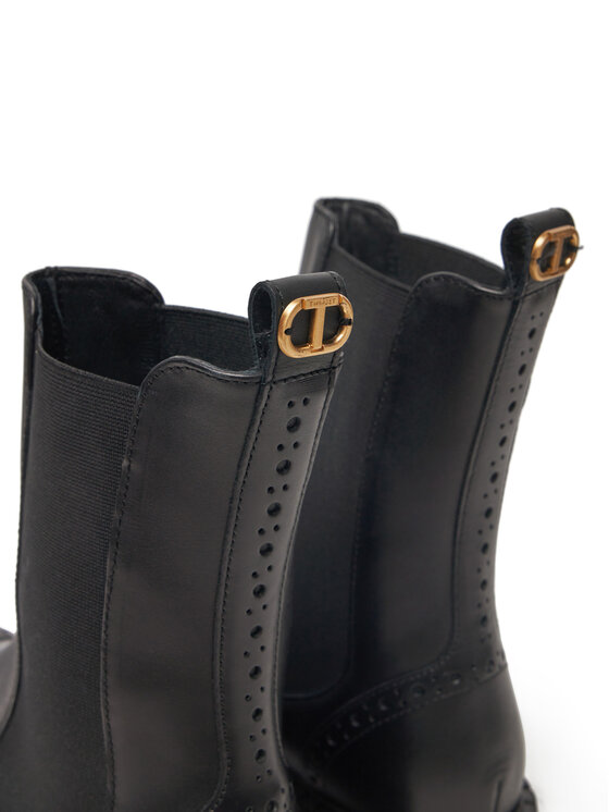 TWINSET Členková obuv s elastickým prvkom TWINSET 242TGT090 Čierna