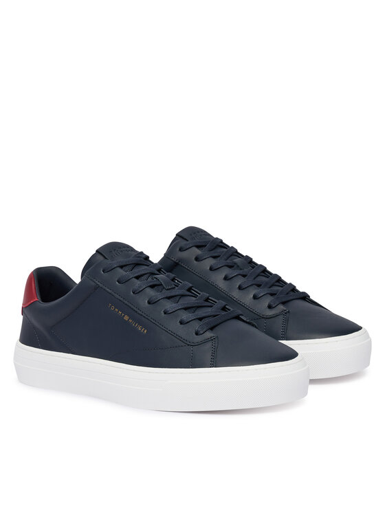 Tommy Hilfiger Laisvalaikio batai Tommy Hilfiger Premium Dress Cupsole Lth FM0FM05572 Tamsiai mėlyna