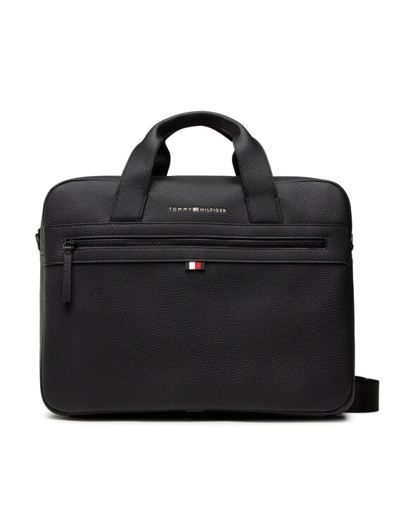Tommy Hilfiger Laptoptáska Tommy Hilfiger Essential Pu Computer Bag AM0AM09507 Fekete