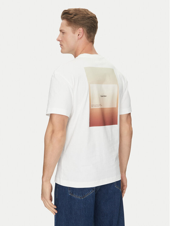 Calvin Klein Calvin Klein T-shirt Overlay Print K10K114158 Bianco Regular Fit