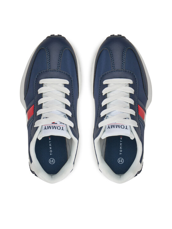 Tommy Hilfiger Superge Tommy Hilfiger Flag Low Cut Lace-Up Sneaker T3X9-33877-1695 M Mornarsko modra