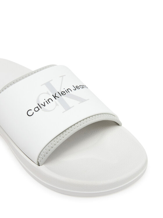 Calvin Klein Jeans Natikače Calvin Klein Jeans Slide Rubber Neoprene Monologo YM0YM00361 Bijela