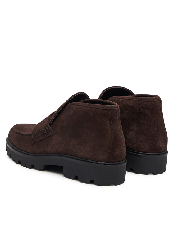 Tommy Hilfiger Členková obuv Tommy Hilfiger Th Enamel Charm Loafer Boot FW0FW09680 Hnedá