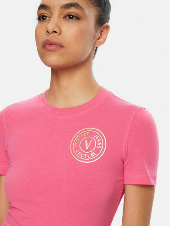 Versace Jeans Couture Versace Jeans Couture Футболка 78HAHT00 Рожевий Regular Fit
