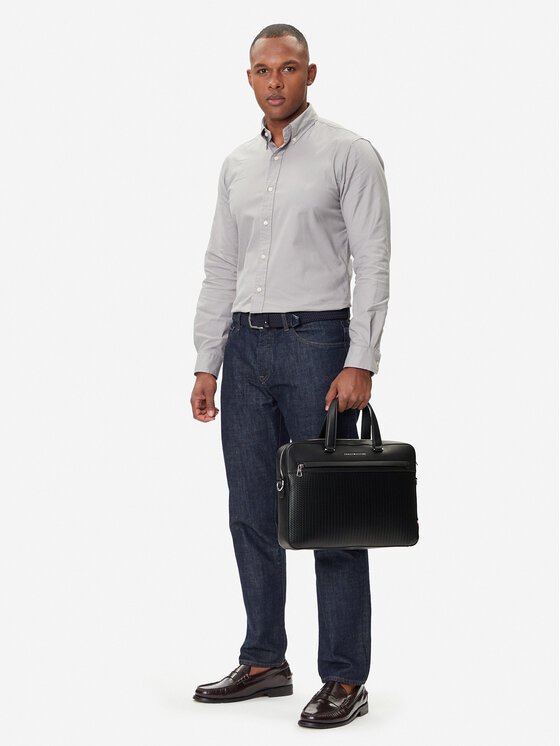 Tommy Hilfiger Laptoptáska Tommy Hilfiger Th Woven Computer Bag AM0AM13660 Fekete
