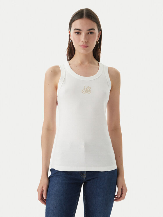 Luisa Spagnoli Luisa Spagnoli Top Bordo 543281 Blanco Slim Fit