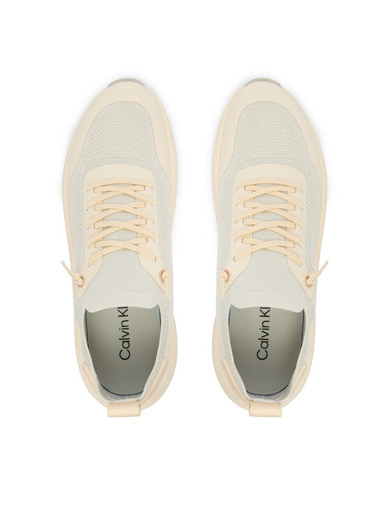 Calvin Klein Laisvalaikio batai Calvin Klein Chunky Runner Lace Up Sock Knit YW0YW02033 Écru