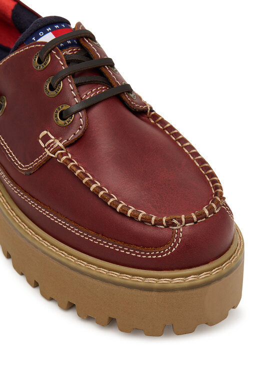 Tommy Jeans Scarpe basse Tommy Jeans Archive '01 Boat Shoe Leather EN0EN03003 Bordeaux