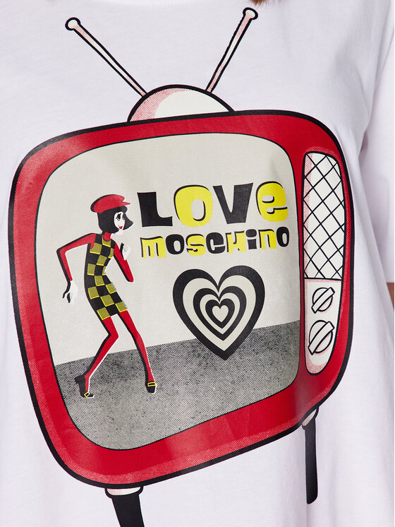 LOVE MOSCHINO LOVE MOSCHINO Футболка W4H8301M 3876 Білий Relaxed Fit