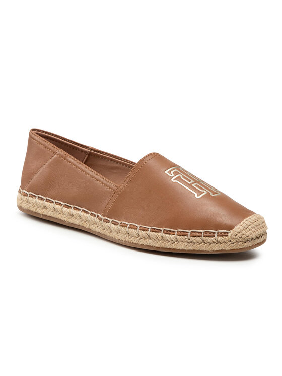 Tommy Hilfiger Espadrilės Tommy Hilfiger Feminine Leather Espadrille FW0FW05653 Ruda