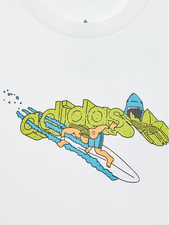 adidas adidas Футболка Graphic Stoked Beach HE6908 Білий Regular Fit