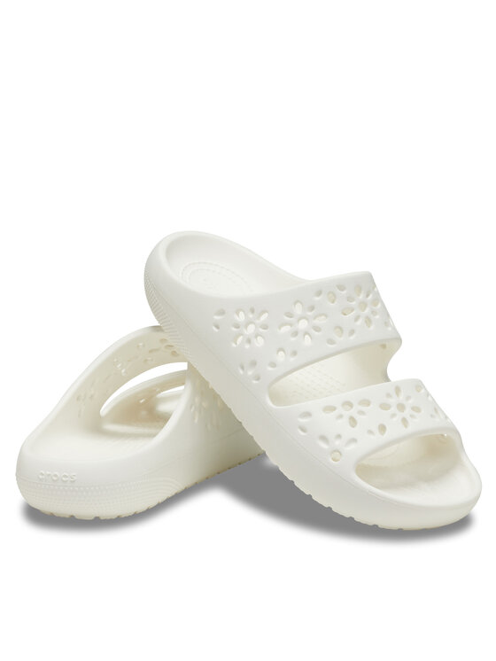 Crocs Шльопанці Crocs Classic Floral Cutout Sandal 210966 Білий