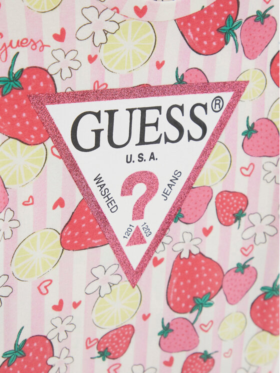 Guess Guess Футболка K6GI13 K6YW4 Рожевий Regular Fit