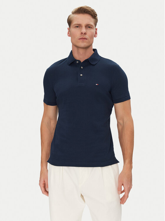 Tommy Hilfiger Tommy Hilfiger Pólóing 1985 MW0MW17771 Sötétkék Slim Fit