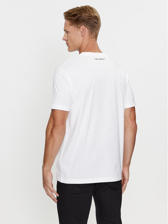 KARL LAGERFELD KARL LAGERFELD Marškinėliai 755061 534241 Balta Regular Fit