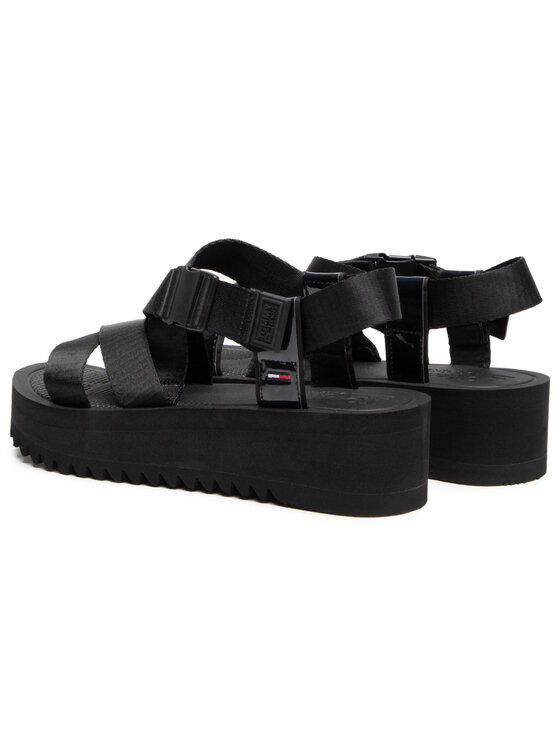 Tommy Jeans Sandali Tommy Jeans Iridescent Strappy Sandal EN0EN01332 Nero