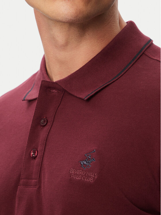 Beverly Hills Polo Club Beverly Hills Polo Club Поло P-SS26M-P42561 Бордовий Regular Fit