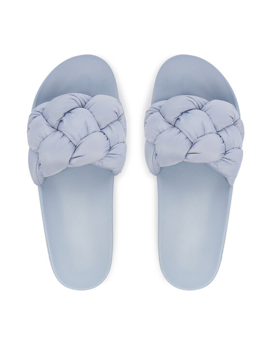 Tommy Jeans Şlapi Tommy Jeans Tjw Braided Slides EN0EN02975 Albastru celest