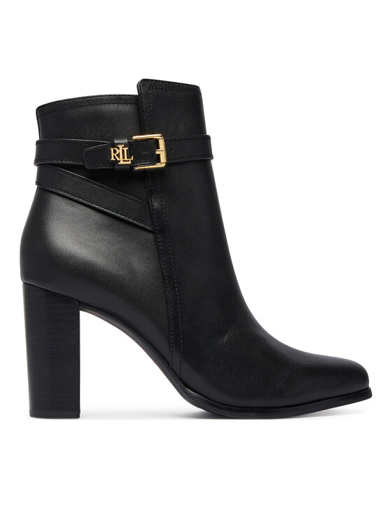 LAUREN RALPH LAUREN Μποτάκια LAUREN RALPH LAUREN Brooke II Calfskin Bootie Heel 802974475004 Μαύρο