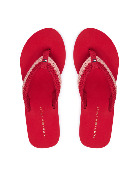 Tommy Hilfiger Žabky Tommy Hilfiger Th Wedge Crochet Summer Sandal FW0FW09420 Červená