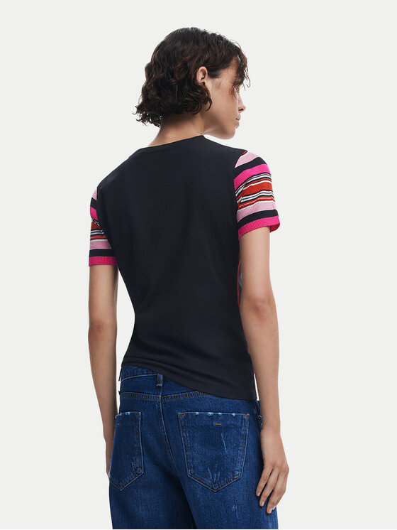 Desigual Desigual Футболка Minnie 25SWTK39 Чорний Slim Fit