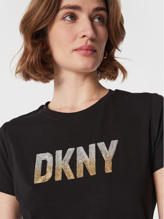 DKNY DKNY Majica P2MH7OMQ Črna Regular Fit