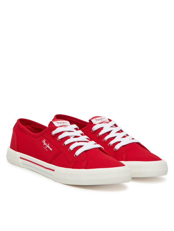 Pepe Jeans Tenisówki Pepe Jeans Brady Basic W PLS31287 Czerwony