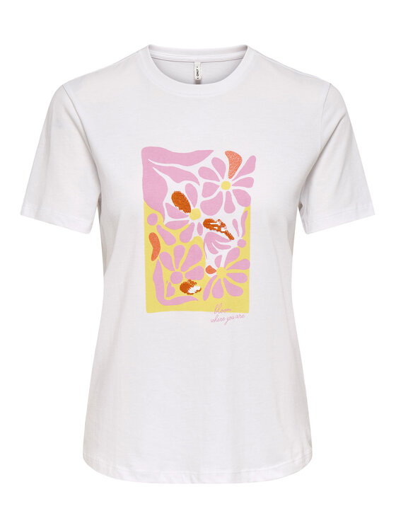 ONLY ONLY Camiseta Kita 15367568 Blanco Regular Fit