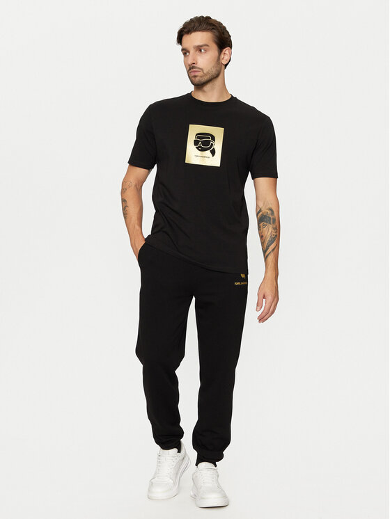 KARL LAGERFELD KARL LAGERFELD Marškinėliai 755460 551235 Juoda Regular Fit