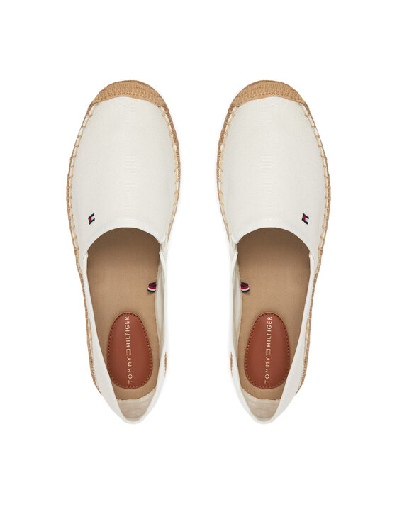 Tommy Hilfiger Espadrilky Tommy Hilfiger Flag Canvas Espadrille FW0FW08541 Écru