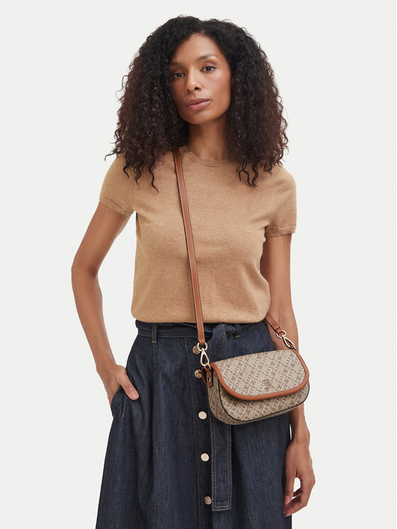 Tommy Hilfiger Borsetta Tommy Hilfiger Th Monoplay Saddle Bag AW0AW19172 Beige chiaro