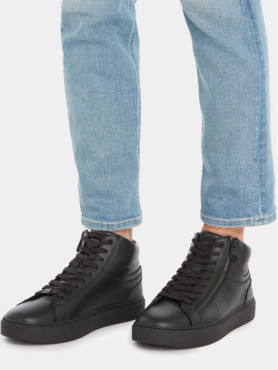 Calvin Klein Superge Calvin Klein High Top Lace Up W/Zip Rubb HM0HM01269 Črna
