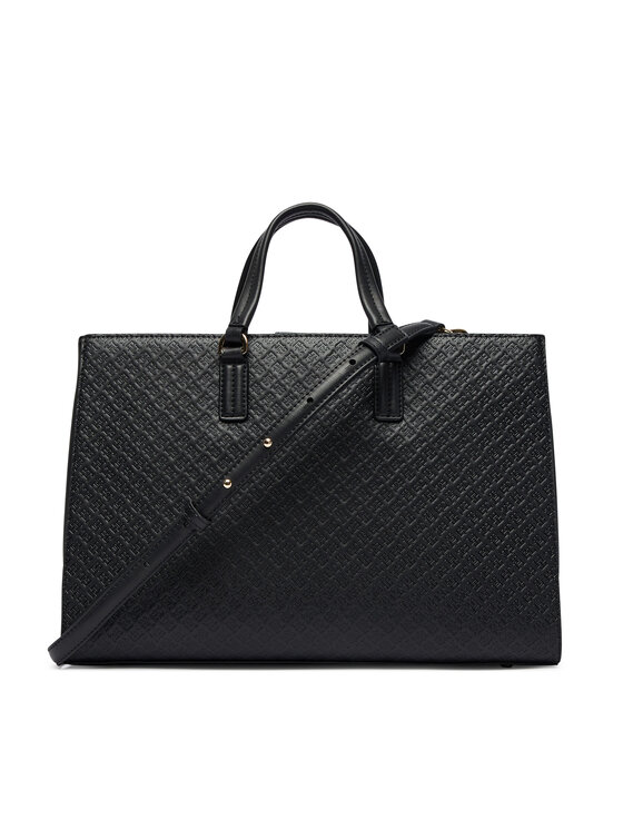 Tommy Hilfiger Torebka Tommy Hilfiger Th Daily Satchel Mono AW0AW18418 Czarny