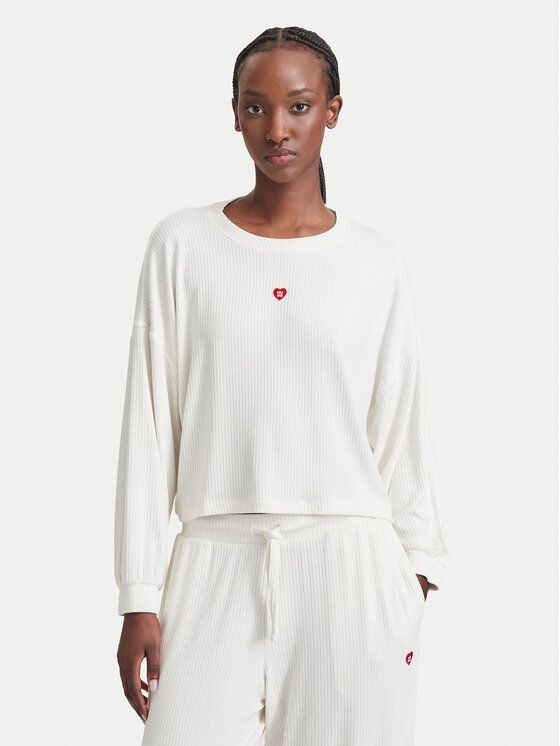 HUGO HUGO Camiseta de pijama Heart 50566668 Crema Relaxed Fit