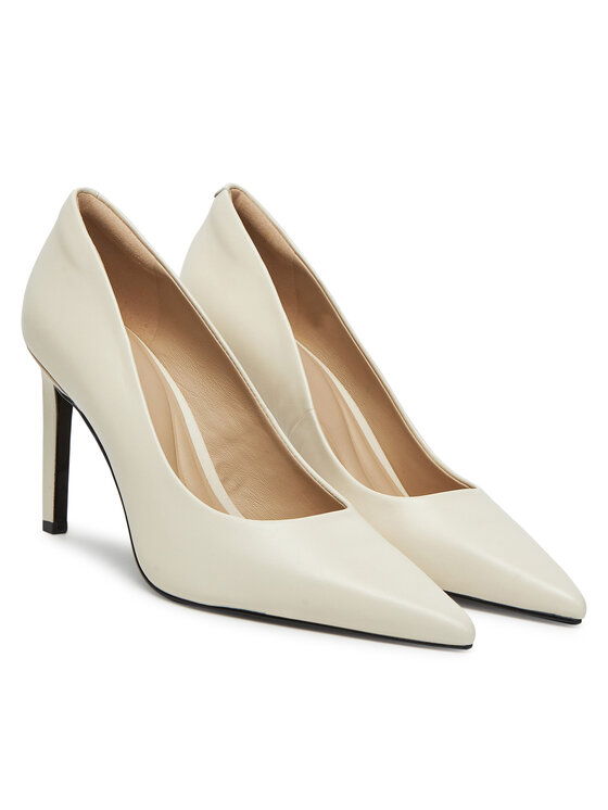 Calvin Klein Lodičky Calvin Klein Pump 90 Pointy Hw Bar Lth HW0HW02527 Béžová