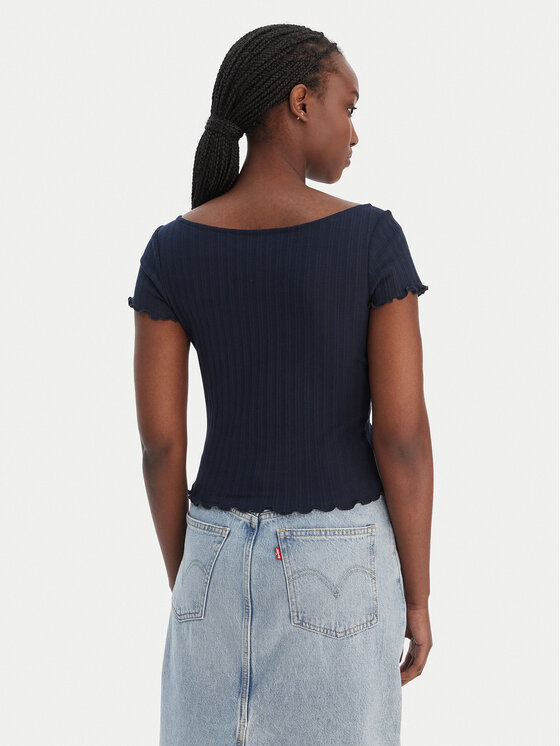 Tommy Jeans Tommy Jeans Camiseta Lettuce Edge DW0DW22460 Azul marino Slim Fit