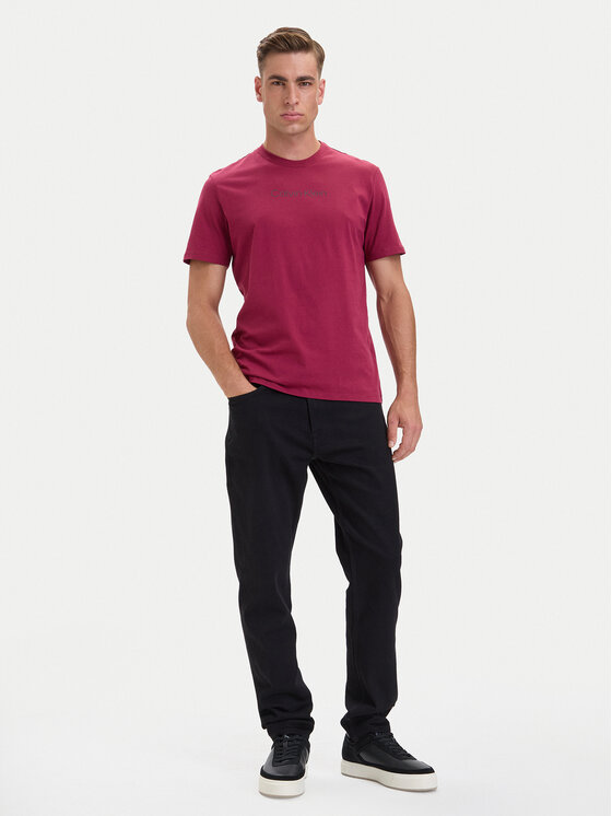 Calvin Klein Calvin Klein Camiseta Logo 30s LV04LD230G Rojo oscuro Regular Fit