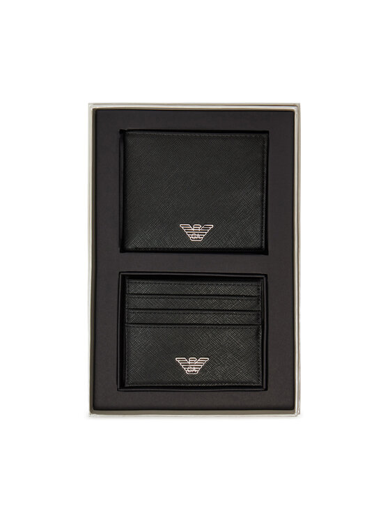 Emporio Armani Rinkinys: piniginė ir kortelių dėklas Emporio Armani Y4R237 Y138E Juoda