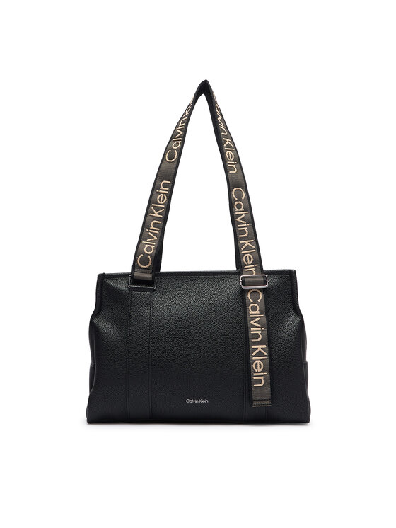 Calvin Klein Torbica Calvin Klein Webbing Adj Strap Tote LV04F3644G Crna