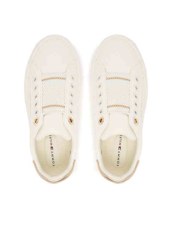 Tommy Hilfiger Sneakersy Tommy Hilfiger Low Cut Sneaker T3A9-33983-1355 S Biela