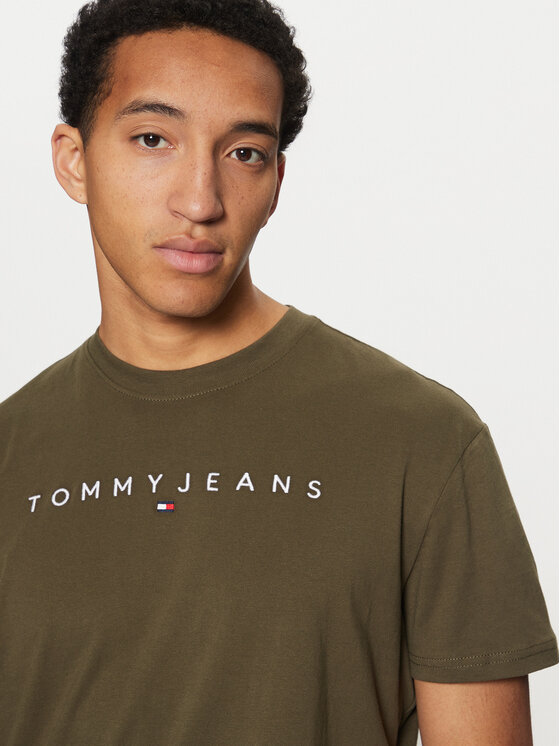 Tommy Jeans Tommy Jeans T-shirt Linear Logo DM0DM20744 Verde Regular Fit
