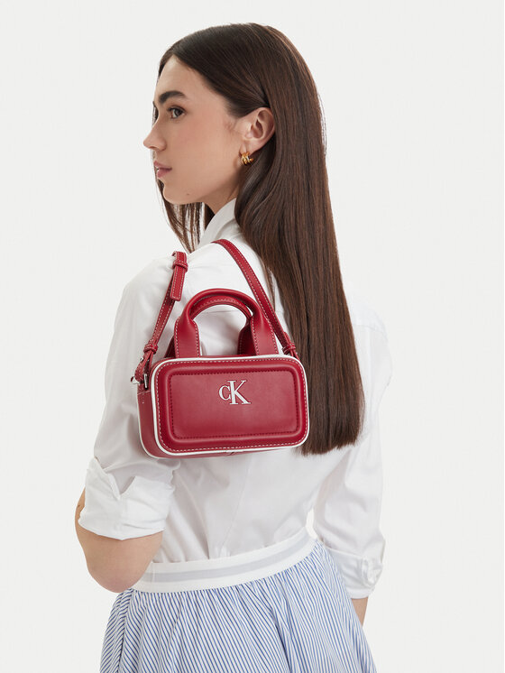 Calvin Klein Bolso Calvin Klein Contrast Ck Mini Bauletto Bag LV04F1257G Guinda/burdeos