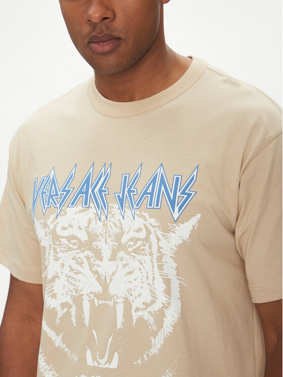 Versace Jeans Couture Versace Jeans Couture Póló 78GAHT06 Bézs Regular Fit